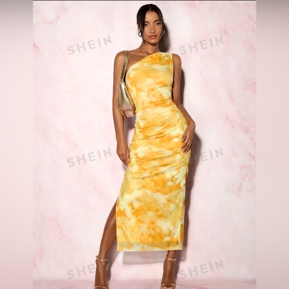 Shein One Shoulder Split Dress size Medium
